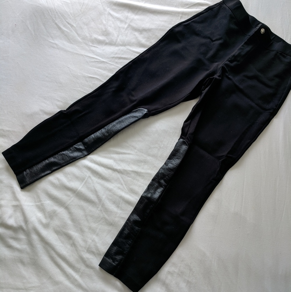JCrew Pixie Pants with Leather Panels
